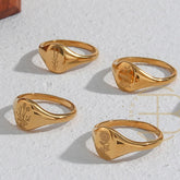 Handmade Tarnish Free Stainless Steel 18k Gold  Rings